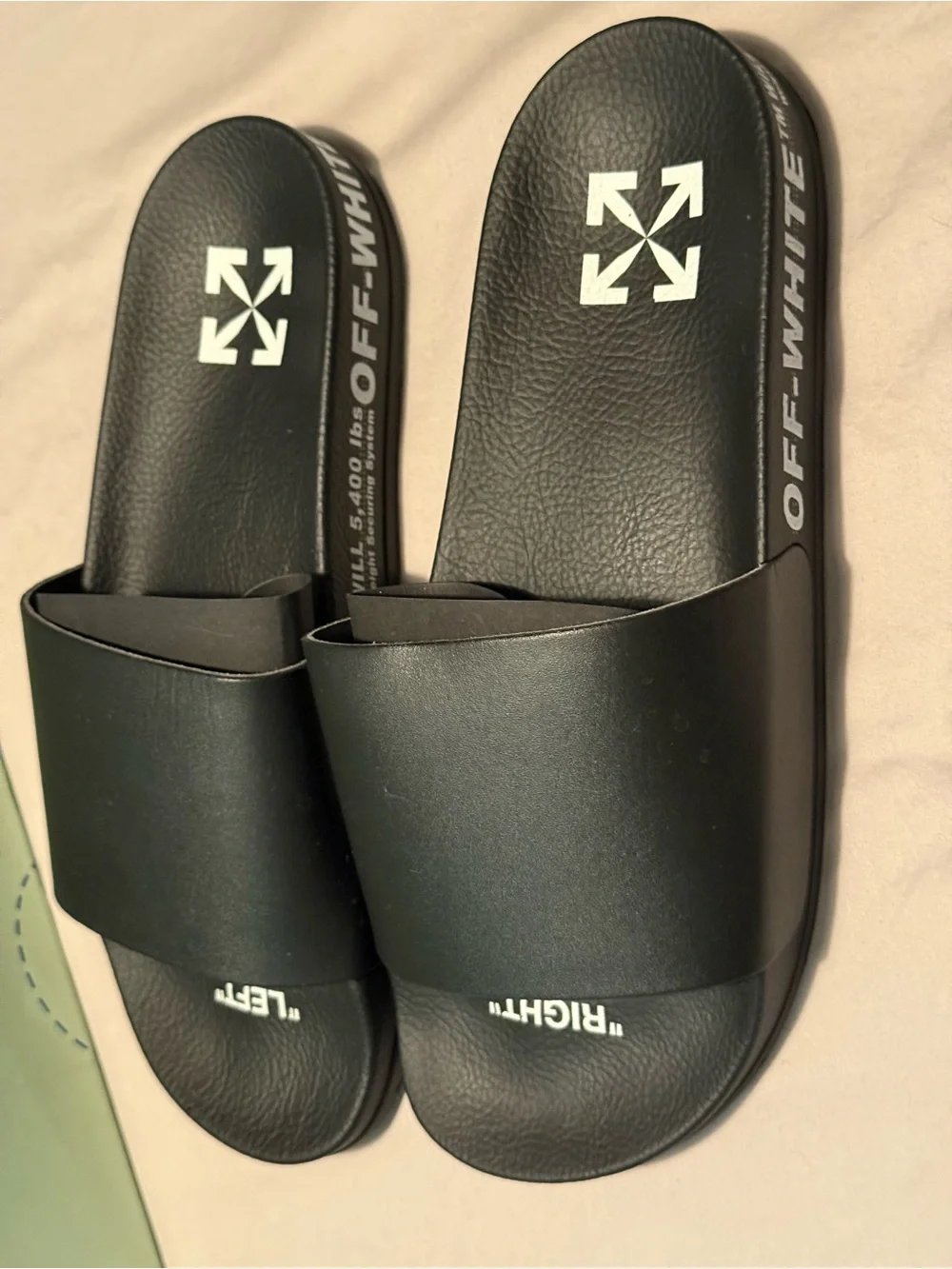 NIB Off-White Black and White Industrial Strap Slide Sandals
